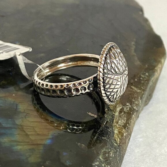 Signed D'Joy Sterling Silver 925 Round Hammered Disc Textured Band Ring Sz 8.75 - Picture 13 of 16